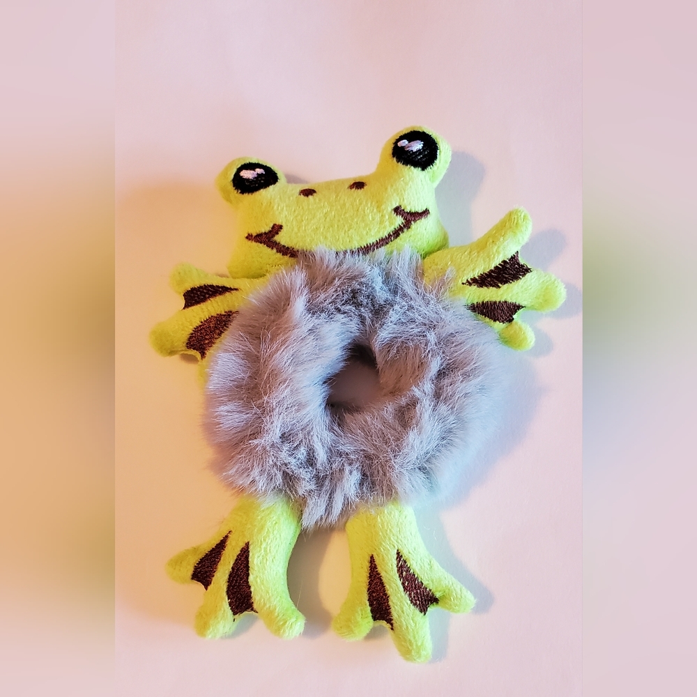 3 Pack Of Scrunchies Frog, Cat, Panda New - Picture 6 of 6